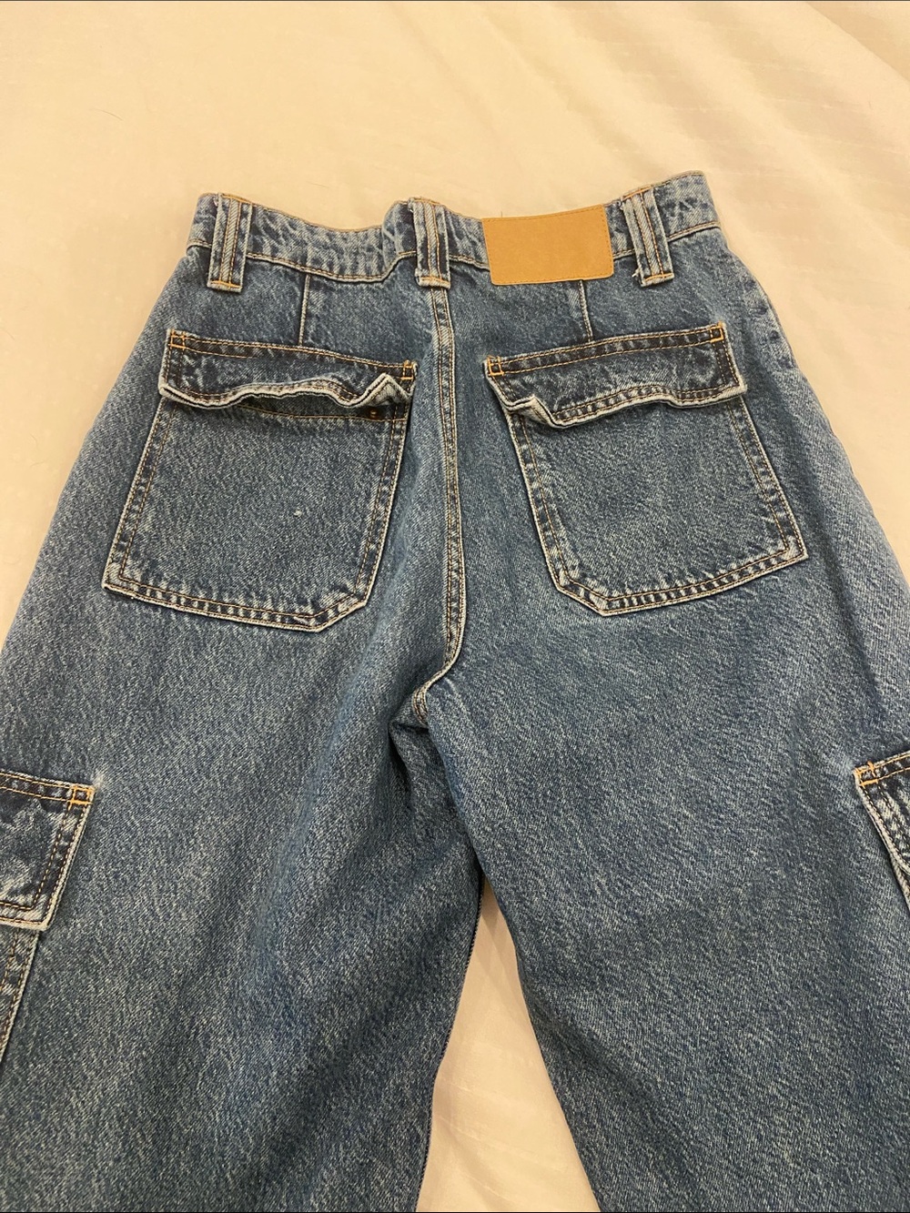 Cotton On Blue Denim Cargo Jeans - Picture 4 of 4